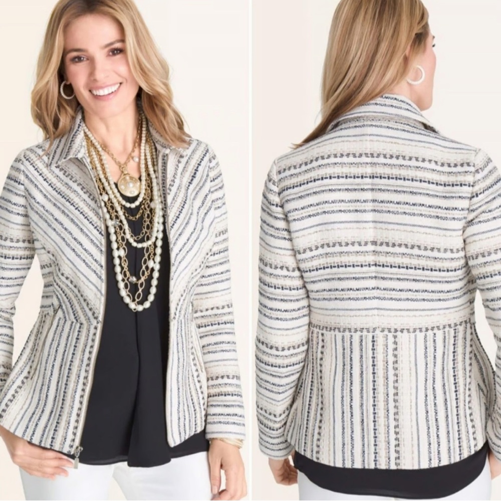 Chico’s Tweed Zip up Jacket Size 14